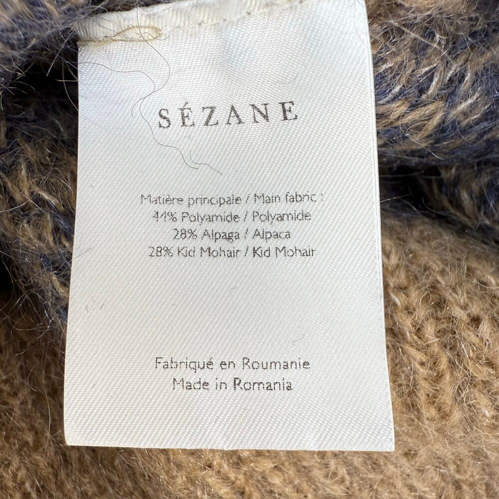 La Maille Cezane Sweater Women's XS Brown Black Cheetah Alpaca Angora Mohair - Picture 7 of 9